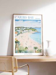 Carbis Bay Travel Poster Cornwall Beach Art Print - thumbnail 1
