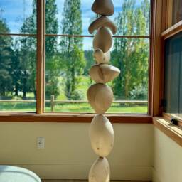 Reclaimed Wood Totem Floor Sculpture Modern Abstract Tree Art - thumbnail 2