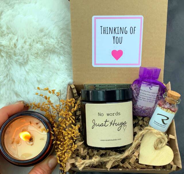 Sympathy Candle, No Words Just Hugs, Gift, Thinking Of You Hugs in The Post, Mum Dad Loss, Hug Post, Sympathy Candle - image 1
