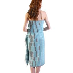 Blue Stone Jacquard Turkish Cotton Beach Towel, Personalized Bridesmaid Gift, Wedding Sarong, Bath Cover Up - thumbnail 3