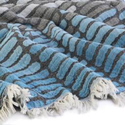Blue Stone Jacquard Turkish Cotton Beach Towel, Personalized Bridesmaid Gift, Wedding Sarong, Bath Cover Up - thumbnail 2