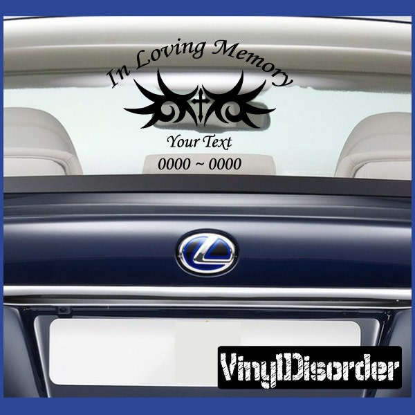 Cross 1 in Loving Memory Custom Car Or Wall Vinyl Decal Stickers - Ilmcross1Et - image 1