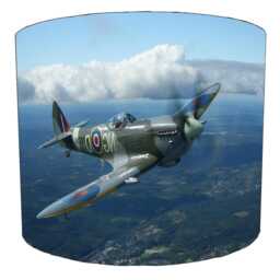 Spitfire Military Aircraft Drum Lampshade For Ceiling Light Pendants Or Table Lamp Bases - thumbnail 3