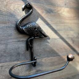 Flamingo Toilet Paper Holder, Tp Tissue Nature, Wall Hook, Bathroom Hardware, Beach Cottage Home - thumbnail 4
