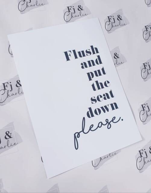 Toilet Print, Bathroom, Flush Please, Print Only, Wall Art, A4, A3 - image 1