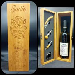 Best Friend Gifts - Personalised Gift Bamboo Wine Box With 4 Tools Christmas The Perfect For Female - thumbnail 3