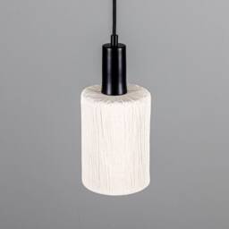 Senna Organic Ceramic Cylinder Pendant Light Matte White Striped 11 - thumbnail 4