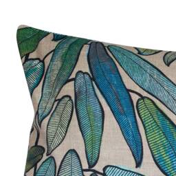 Tropical Jungle Leaves Xl Rectangular Cushion. Linen-Rich All Natural Fabric. 23X15 - thumbnail 2