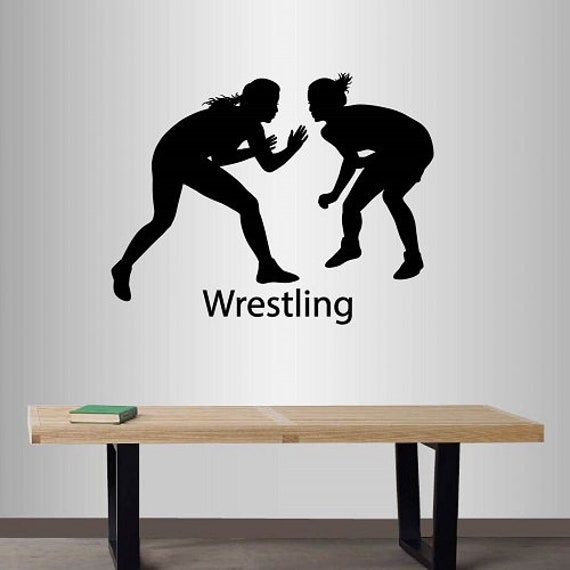 In-Style Decals Wall Vinyl Decal Home Decor Sticker Greek-Roman Wrestling Match Girls Female Wrestlers Sports Removable Mural Design 1546 - image 1