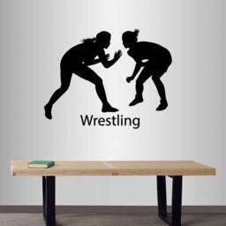 In-Style Decals Wall Vinyl Decal Home Decor Sticker Greek-Roman Wrestling Match Girls Female Wrestlers Sports Removable Mural Design 1546 - thumbnail 1