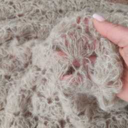 Lace Newborn Wrap For Photography - Boho Layering Blanket, Vintage Alpaca Baby Photo Prop - thumbnail 3
