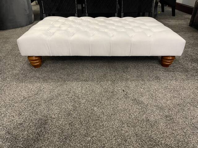 Handmade Chesterfield Footstool Coffee Table in Plush/Soft Velvet - image 1