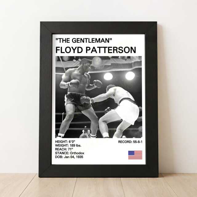 Floyd Patterson Boxing Poster Vintage Art Print - image 1