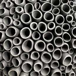 Black Vera Wall Sculpture - Porcelain Art, Ceramic Textured Tile, Round - thumbnail 2