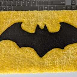 Bat Desk Rug Tufted Handmade Yellow Black Gamer Office Table Mousemat Wrist Rest Mouse Pad - thumbnail 3