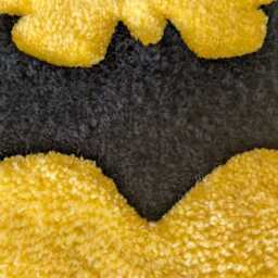 Bat Desk Rug Tufted Handmade Yellow Black Gamer Office Table Mousemat Wrist Rest Mouse Pad - thumbnail 2