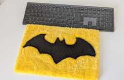 Bat Desk Rug Tufted Handmade Yellow Black Gamer Office Table Mousemat Wrist Rest Mouse Pad - thumbnail 1