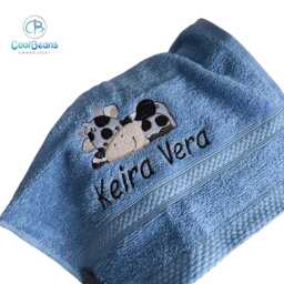 Cow Towel - Personalised Face Cloth/Hand Bath = Embroidered - thumbnail 2