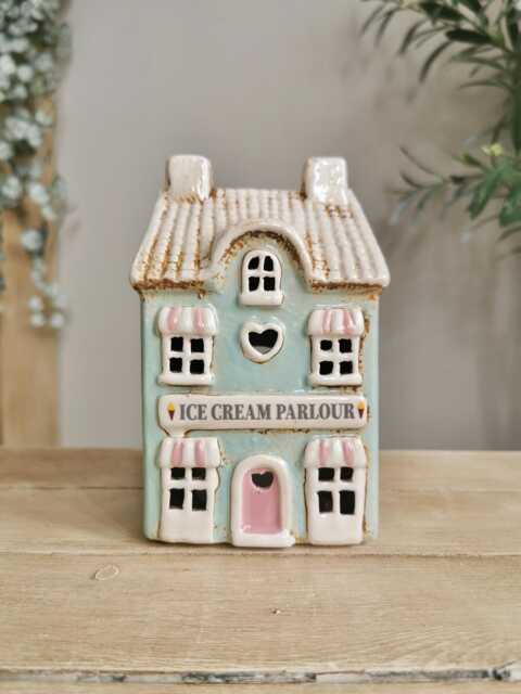 Ice Cream Parlour, Ceramic House Tea Light Holder - image 1