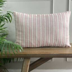 Evelynn - Dusky Pink Stripe Linen Modern Farmhouse Cushion Covers - thumbnail 3