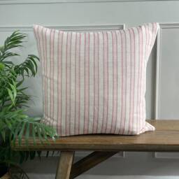 Evelynn - Dusky Pink Stripe Linen Modern Farmhouse Cushion Covers - thumbnail 2
