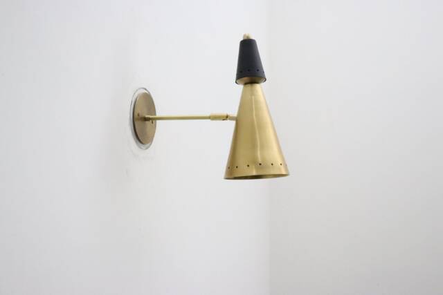 Brass Wall Sconce - Mid Century Modern Italian Fixture - image 1