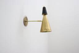Brass Wall Sconce - Mid Century Modern Italian Fixture - thumbnail 1