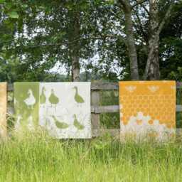 Bee Pure Wool Throw - Mustard Yellow & Honeycomb Blanket Wrap Housewarming Gift - thumbnail 2