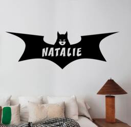 Bat Woman Wall Decal Vinyl Sticker Custom Name Comics Superhero Art Decorations Home Bedroom Kids Girls Room Decor Poster Sign Btg10 - thumbnail 1