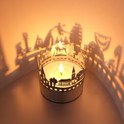Kiel Skyline Shadow Play - Lantern Candle Attachment - Silhouette Projection Of Landmarks Unique Souvenir For Enthusiasts - thumbnail 3