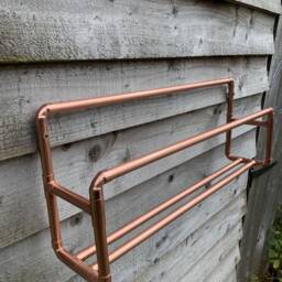 Handmade Copper Shoe Shelf Wall Mounted Metal Rack - thumbnail 3