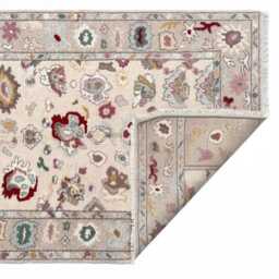 Hand Knotted Wool Oushak Style Rug, Pink Multicolor Floral Living Room Area Rug - thumbnail 3