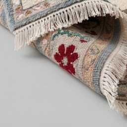 Hand Knotted Wool Oushak Style Rug, Pink Multicolor Floral Living Room Area Rug - thumbnail 2