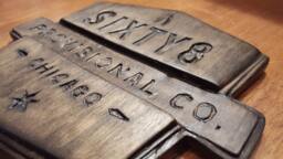Rustic Hand Made Wood Carving - Business Logo/Company Sign/Wall Hanging With Traditional Woodcarving Tools
