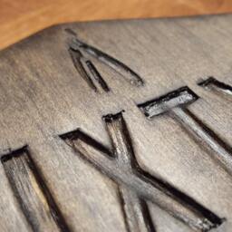 Rustic Hand Made Wood Carving - Business Logo/Company Sign/Wall Hanging With Traditional Woodcarving Tools - thumbnail 3