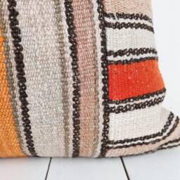Turkish Kilim Pillow Cover - 20x20 Inch Vintage Anatolian Home Decor - thumbnail 2