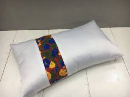Silk Ikat Lumbar Pillow Cover, Handwoven Floral Cushion - 12x20