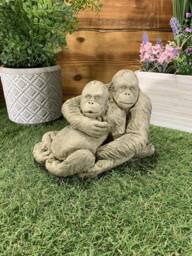 stone Garden Orangutan Loving Couple Cute Gift Ornament - thumbnail 1