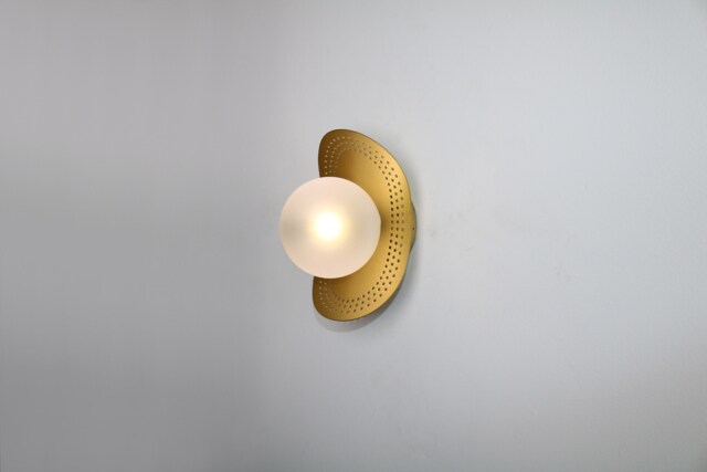 Ellipse Perforated Wall Lighting - Gold Lamp Vanity Light Fixture, Sconce, Lamp, , Small - image 1
