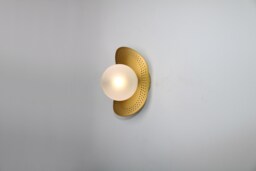 Ellipse Perforated Wall Lighting - Gold Lamp Vanity Light Fixture, Sconce, Lamp, , Small - thumbnail 1