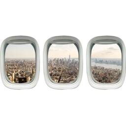 Vwaq Nyc Wall Decals - New York City Window Sticker - Airplane Windows For Kids Ppw44 - thumbnail 2