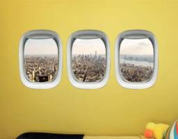 Vwaq Nyc Wall Decals - New York City Window Sticker - Airplane Windows For Kids Ppw44 - thumbnail 1