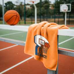 Personalised Basketball Towel - Custom Embroidered Name Or Text With Design Sports For Players - thumbnail 1