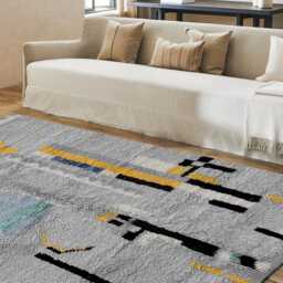 Authentic Gray Moroccan Rug, Shag Custom Made Carpet, Large Area Berber Rug - thumbnail 3