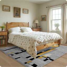 Authentic Gray Moroccan Rug, Shag Custom Made Carpet, Large Area Berber Rug - thumbnail 2