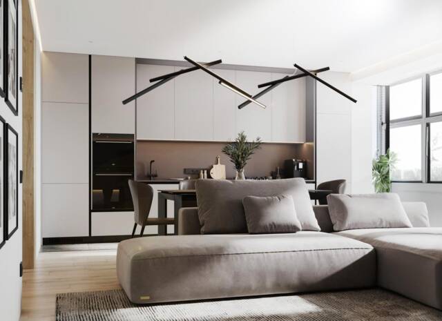 Modern Abstract Wood Chandelier - Wooden Light Fixture, Led Pendant Lighting Dining Room Office Japandi - image 1