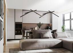 Modern Abstract Wood Chandelier - Wooden Light Fixture, Led Pendant Lighting Dining Room Office Japandi