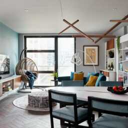 Modern Abstract Wood Chandelier - Wooden Light Fixture, Led Pendant Lighting Dining Room Office Japandi - thumbnail 2