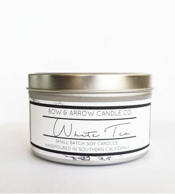 8 Oz Natural Soy Candle White Tea Scented - Tin Candles - image 1