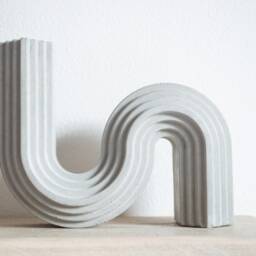 Wave Concrete Candlestick Holder Modern Home Decor - thumbnail 2